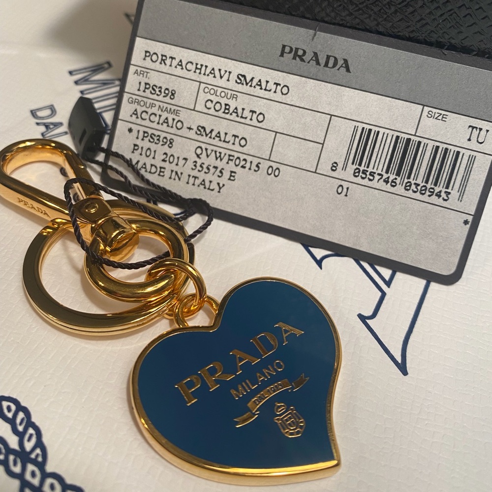 Prada Heart Keychain Bag Charm